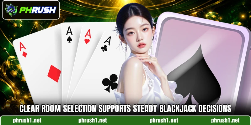 Clear room selection supports steady blackjack decisions