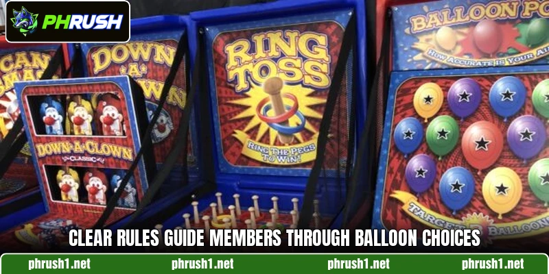 Clear rules guide members through balloon choices