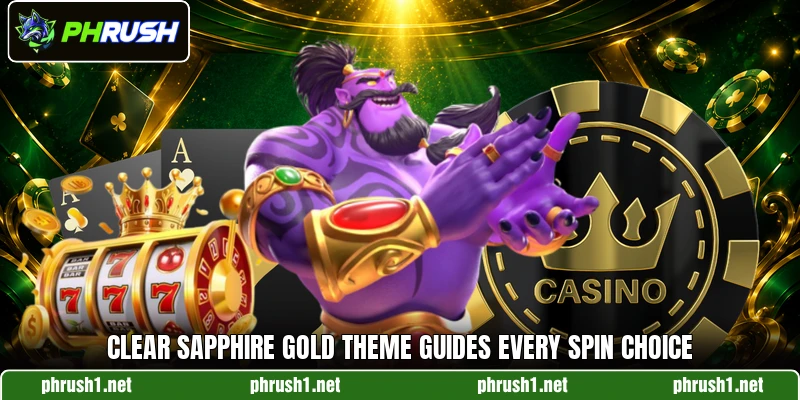 Clear Sapphire Gold theme guides every spin choice