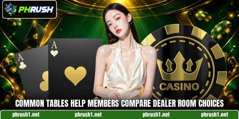 Common tables help members compare dealer room choices