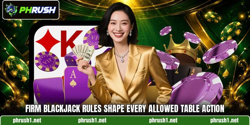 Firm blackjack rules shape every allowed table action