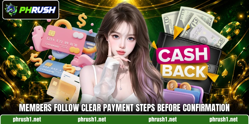 Members follow clear payment steps before confirmation