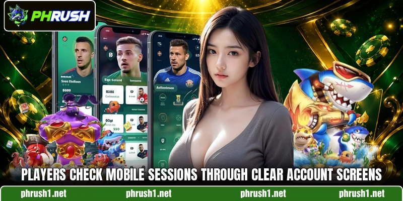 Players check mobile sessions through clear account screens