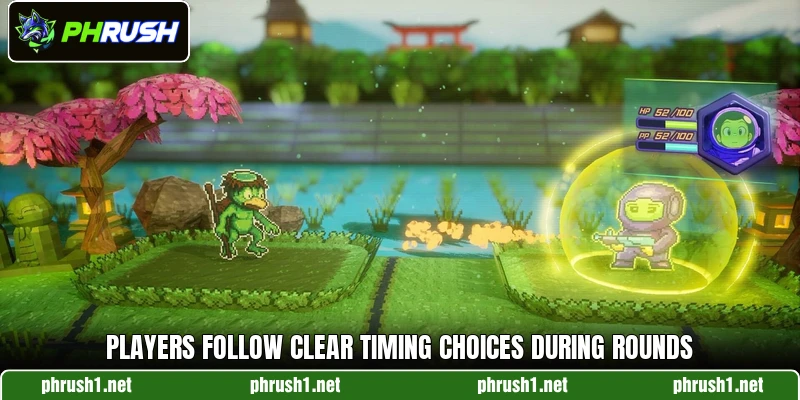 Players follow clear timing choices during rounds