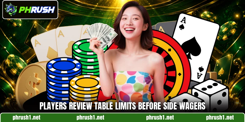 Players review table limits before side wagers