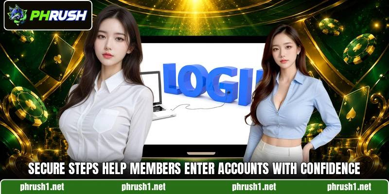 Secure steps help members enter accounts with confidence