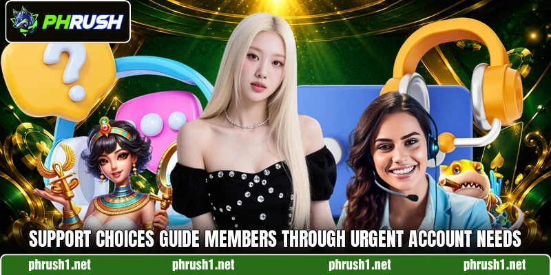 Support choices guide members through urgent account needs